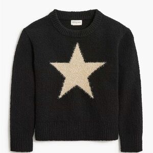 J. Crew Crewcuts Girls Black and Gold Star Knit Sweater Sz 8-9 Medium
